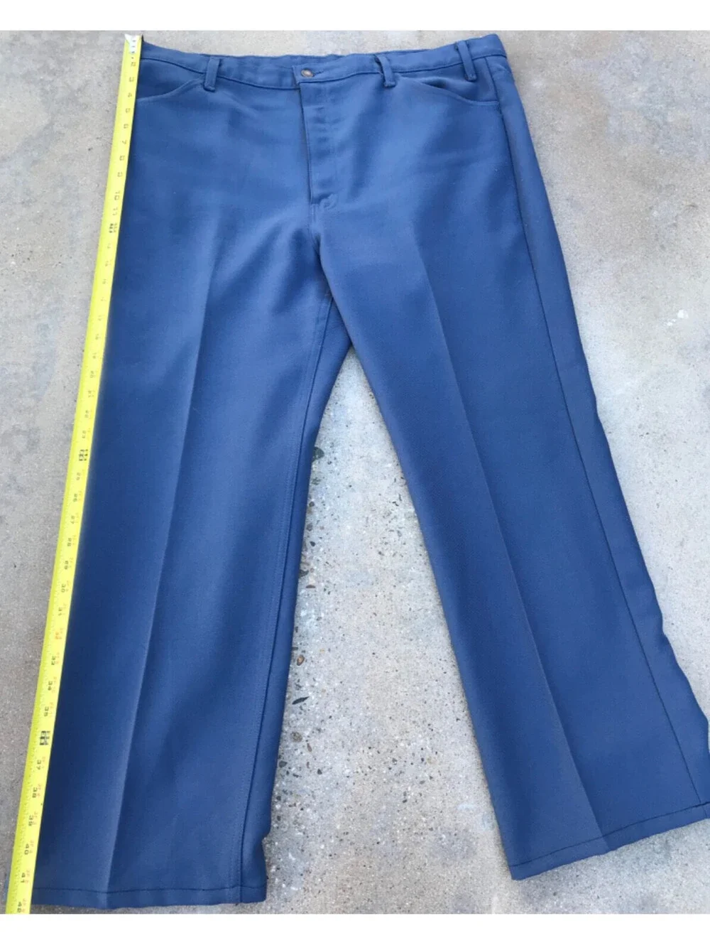 Vintage 60s/70s Big E Black Tab Levi’s Sta-Prest Pants 44x30 Made USA Lite Blue